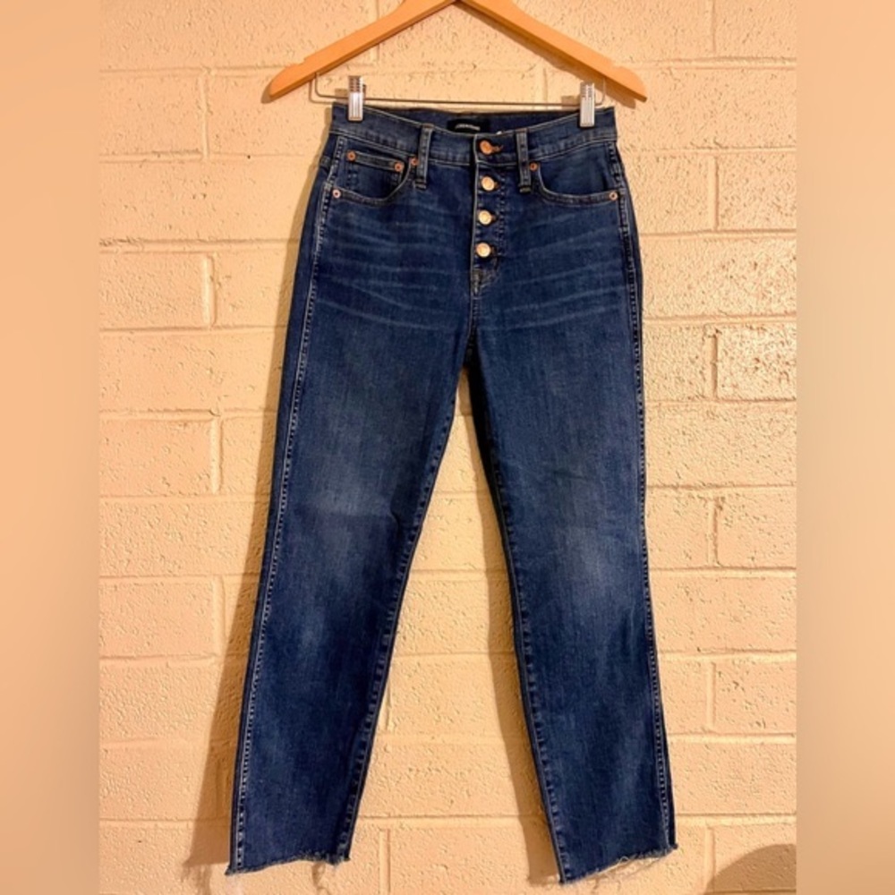 J. Crew Button-up Jeans w/ raw hem
